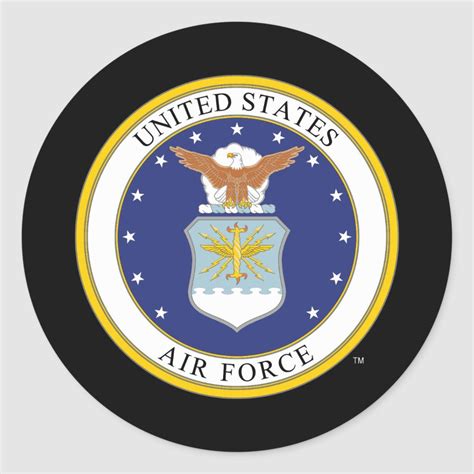 United States Air Force Emblem Classic Round Sticker Size Large 3 Inch Gender Unisex Age