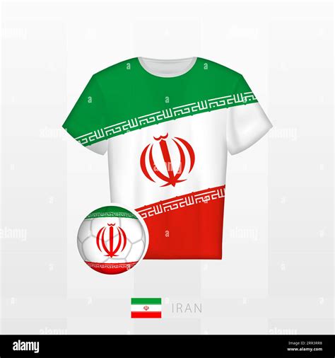 Football uniform of national team of Iran with football ball with flag ...