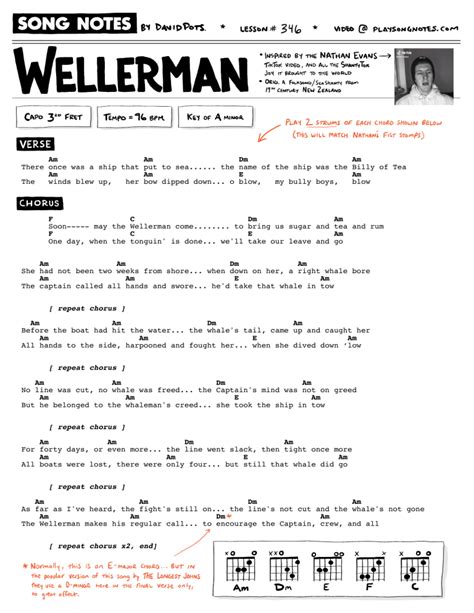 Wellerman By Nathan Evans Song Notes By David Pots