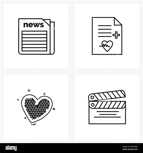 Modern Vector Line Illustration Of Simple Line Icons Of Journal Love