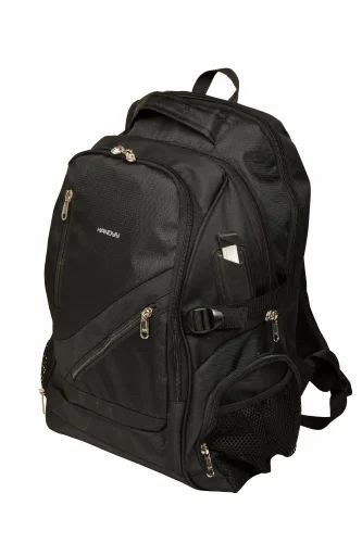 Black Matty Polyester Casual Laptop Backpack Capacity 12 Kg Holding