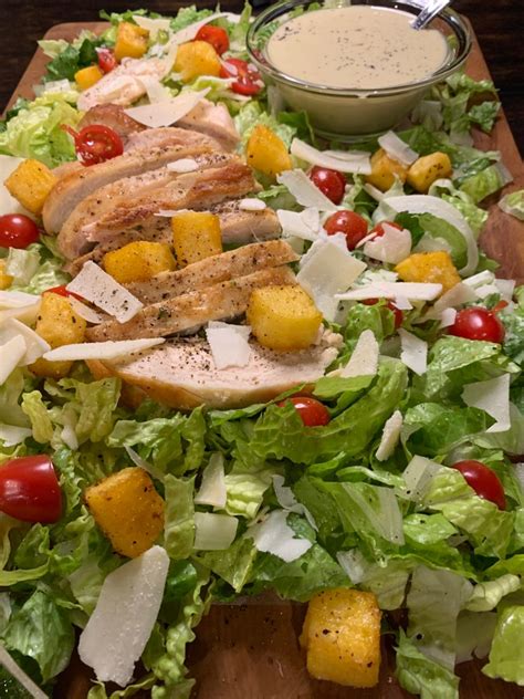 Chicken Caesar Salad with Polenta Croutons – Olive You Most