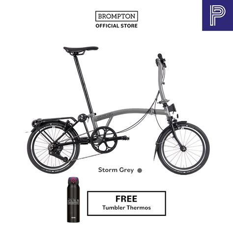 Jual Brompton P Line Urban Low Handlebar With Rack Storm Grey