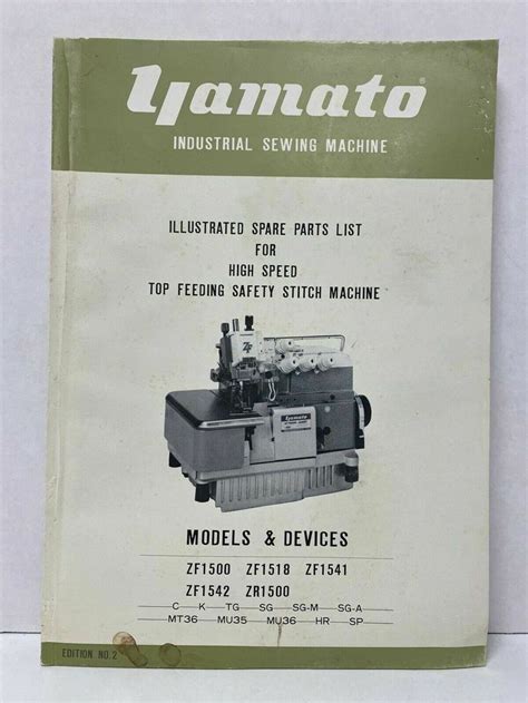 YAMATO ILLUSTRATED SPARE PARTS LIST FOR HIGHSPEED TOP FEEDING SAFETY