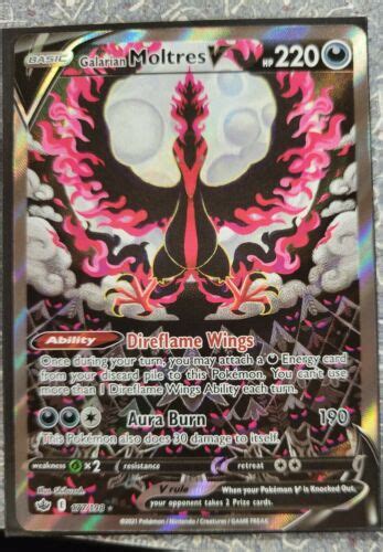 Mavin Nm Pokemon Galarian Moltres V Alternate Full Art Ultra Rare