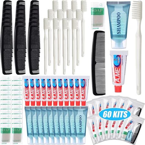 Ziliny 60 Kits Basic Toiletry Kits Homeless Personal Hygiene Kit Bulk