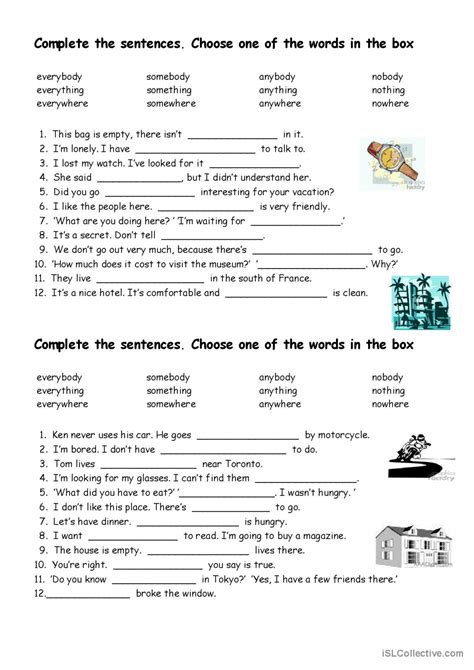 Indefinite Pronouns General Grammar English Esl Worksheets Pdf And Doc