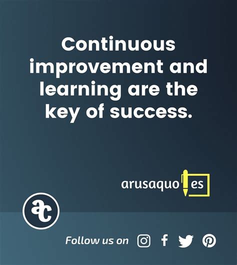 Continuous improvement and learning are the key of success. Follow this ...