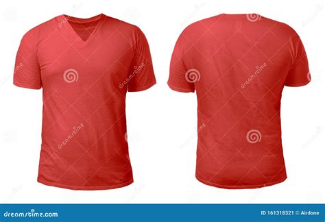 Red V-Neck Shirt Design Template Stock Image - Image of blank, sleeve ...