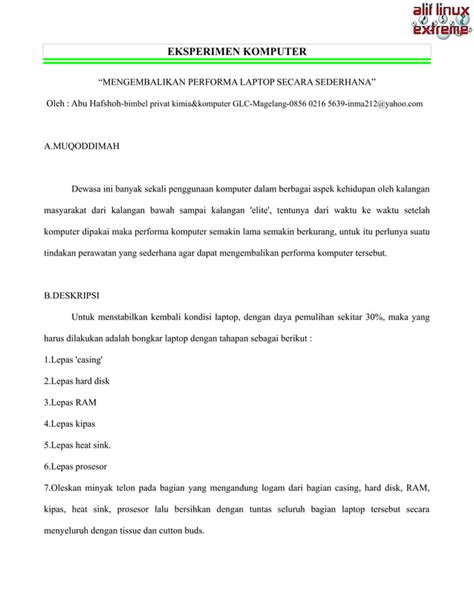 Tips Merawat Komputer Pdf