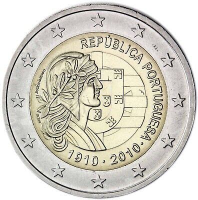 Portugal 2 euro 2010 banco recién 100 años República eBay