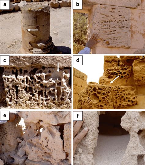 Deterioration Stages Due To Alveolar Weathering On The Calcarenite