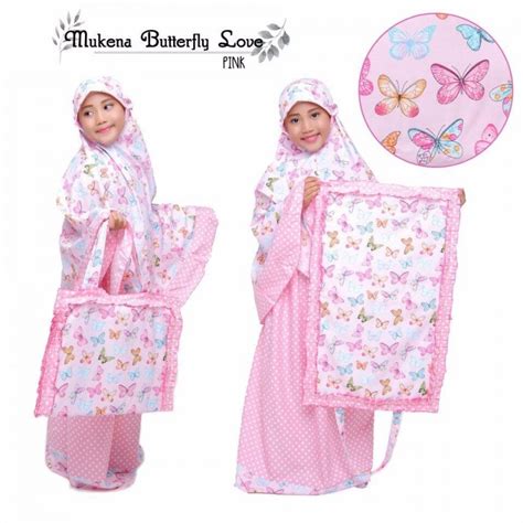 Mukena Anak Katun Karakter Xxl 11 12 Tahun Butterfly Love Pink Xxl • Pusat Grosir Mukena