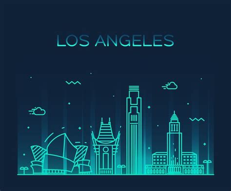 Premium Vector Los Angeles Skyline Detailed Silhouette Trendy