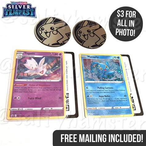 Pokemon TCG Silver Tempest 3 Booster Pack Blister Black Star Promo Holo