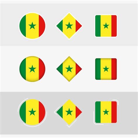 Premium Vector Senegal Flag Icons Set Vector Flag Of Senegal