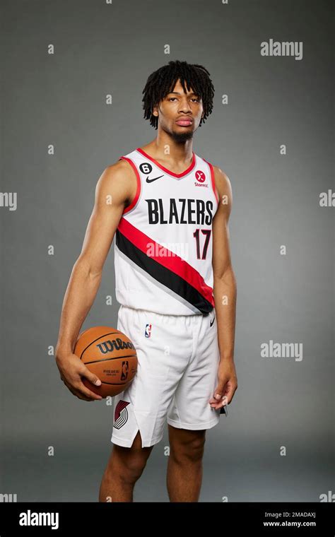 Portland Trail Blazers Guard Shaedon Sharpe Poses For A Portrait During