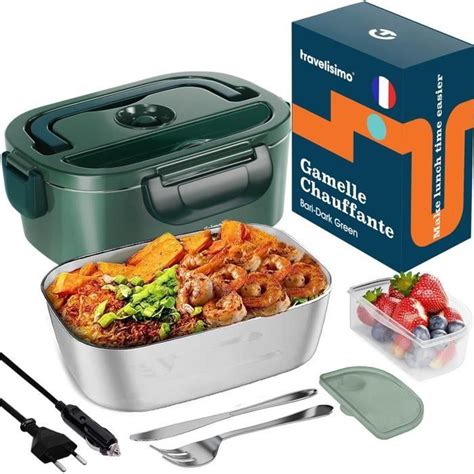 Gamelle Chauffante 80W Portable Lunch Box Chauffante Electrique 1 5L