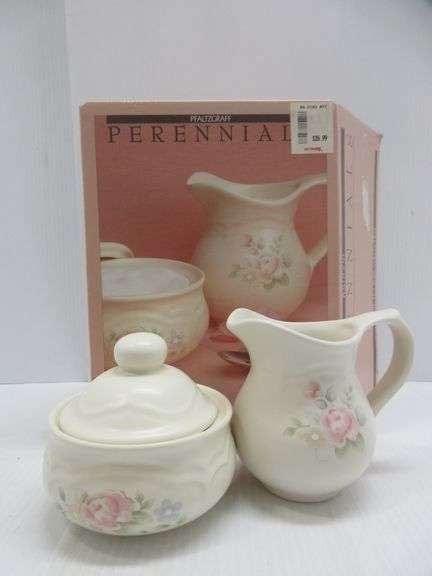 Tea Rose Collection Three Piece Sugar And Creamer Set Perennials By