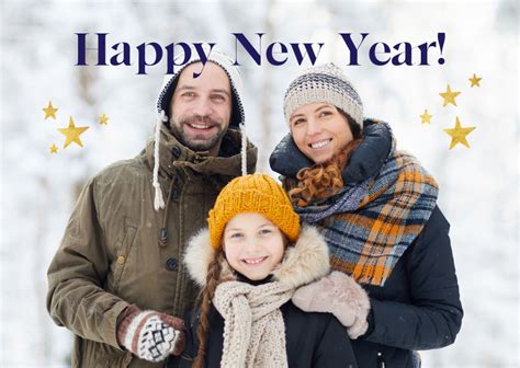 Fotokarte Happy New Year Familienfoto Send A Smile