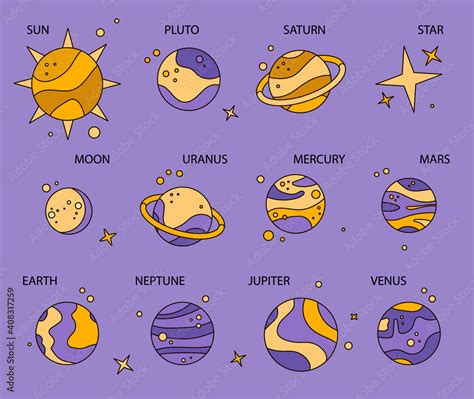 Solar system planets in universe, vector infographic. Planet and stars ...