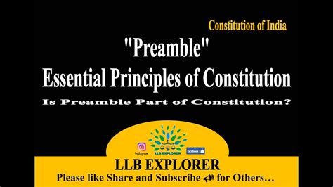 PREAMBLE ESSENTIAL PRINCIPLES OF CONSTITUTION PART OF CONSTITUTION