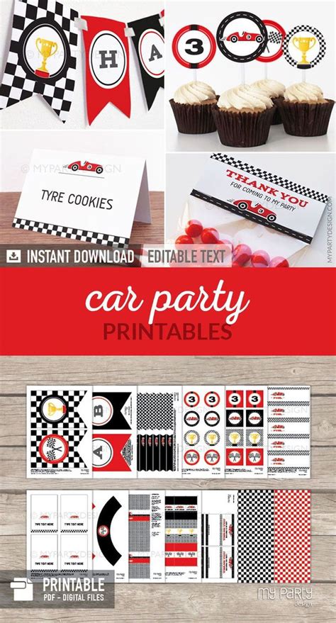 Race Car Party Printables And Decorations My Party Design Race Car Party Printables Party