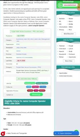 How To Apply For PPSC Junior Computer Operator Jobs 2024 BS 12 On