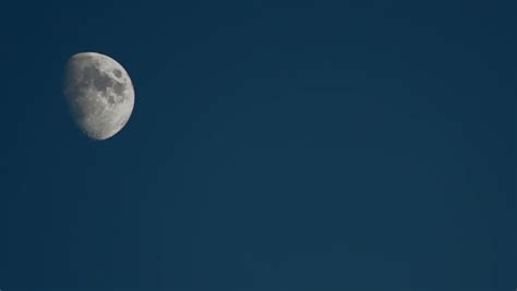 Half Moon Shining In Blue Sky Stock Footage Video 1518268 Shutterstock