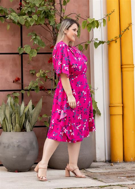 Vestido Transpassado Plus Size Feminino Estilo Pr Prio Moda Feminina