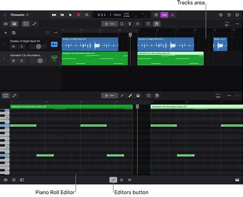 Overview Of The Piano Roll Editor In Logic Pro For Ipad Apple Support