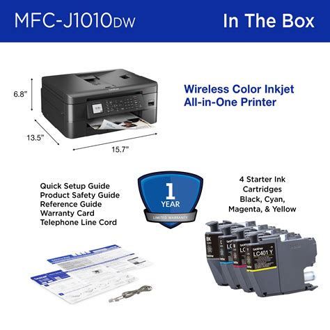 Brother MFC J1010DW Wireless Color All In One Refresh Subscription