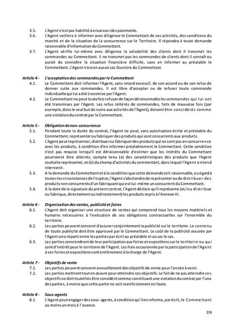 Exemple De Contrat D Agence Commerciale Doc Pdf Page Sur