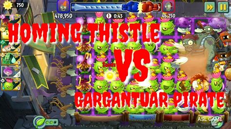 Homing Thistle Vs Gargantuar Pirate Plants Vs Zombies 2 Youtube