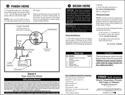 Vdo Volt Gauge Wiring Diagram - Wiring Diagram