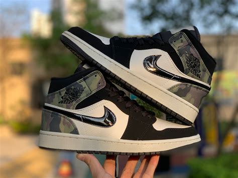 2020 Air Jordan 1 Mid Camo Shoes Cw5490 001 Zapatos De Camuflaje Air