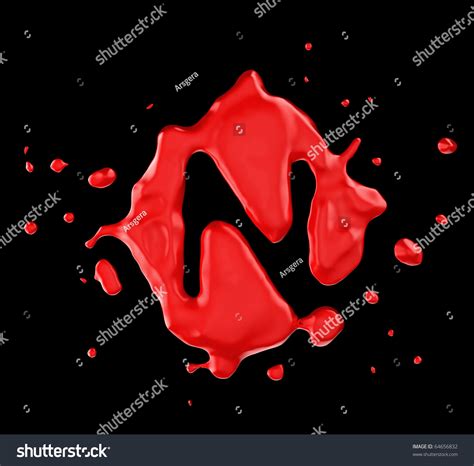 Red Blot N Letter Over Black Stock Illustration 64656832 Shutterstock