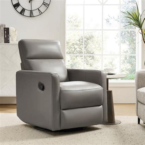 Jayden Creation Benito Modern Genuine Leather Swivel Rocker Recliner