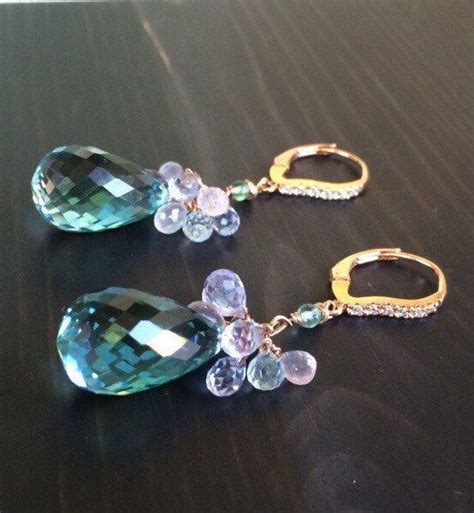 Rose Gold F Llen Ohrringe Gr N Amethyst Peridot Amethyst Etsy