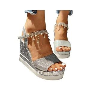 MJGkhiy Scarpe Con Zeppa Donna Estive Eleganti Lacci Espadrillas