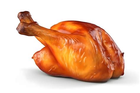 Premium AI Image | A chicken leg is shown on a white background.