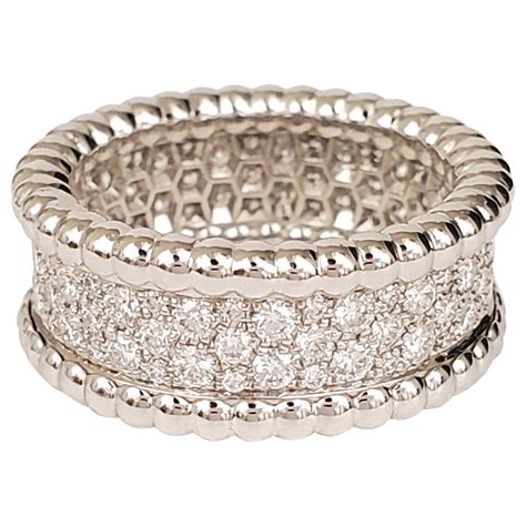 Van Cleef and Arpels Perlée 3 Row Diamond Ring at 1stDibs vca perlee