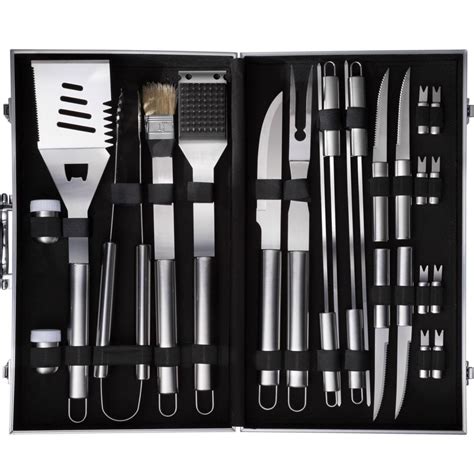 Coffret Aluminium Ustensiles Inox Pour Barbecue