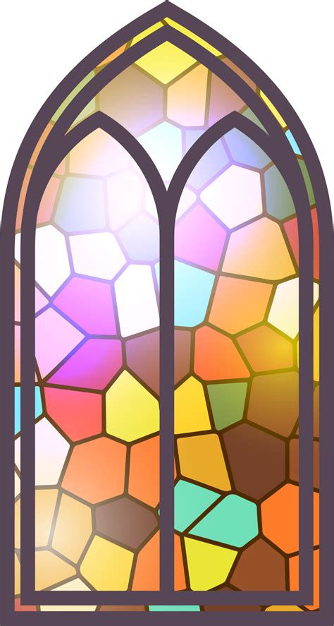 Gothic Stained Glass Window Church Medieval Arch Catholic Cathedral Mosaic Frame Old