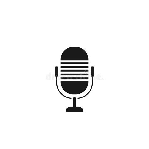 Icono De Micr Fono Negro N Lineal Logotipo De Radio Podcast