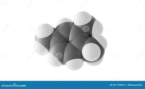 Pseudocumene Molecule Aromatic Hydrocarbon Molecular Structure Isolated 3d Model Van Der Waals