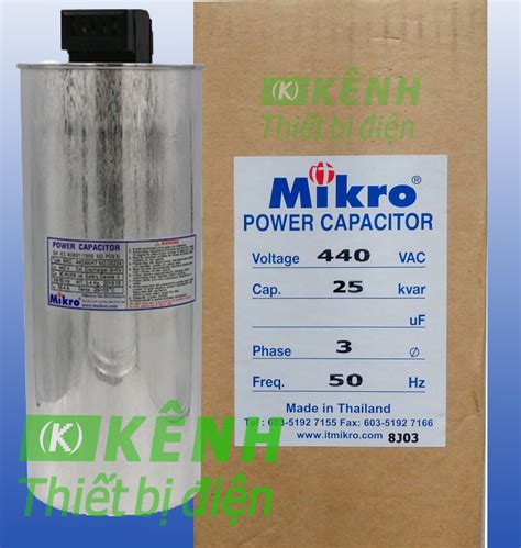 Tụ bù mikro 3P 440V 25Kvar Loại Khô Kênh Thiết Bị Điện