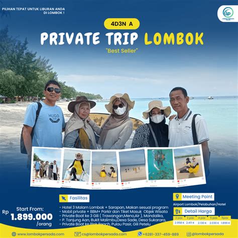 Paket Wisata Lombok 4 Hari 3 Malam Opsi A Lombok Persada