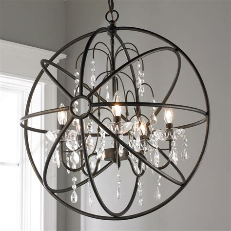 Crystal And Metal Orb Chandelier Orb Chandelier Globe Chandelier