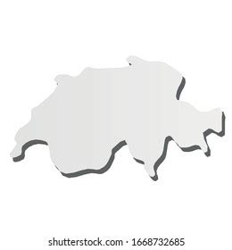 Switzerland Grey Dlike Silhouette Map Country Stock Vector Royalty